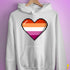 Lesbian Pride 8-Bit Pixel Heart Hoodie - White